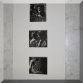 A15. Unframed triple black and white etching of children. Signed S. Hodgson. 20”h x 10”w - $28 